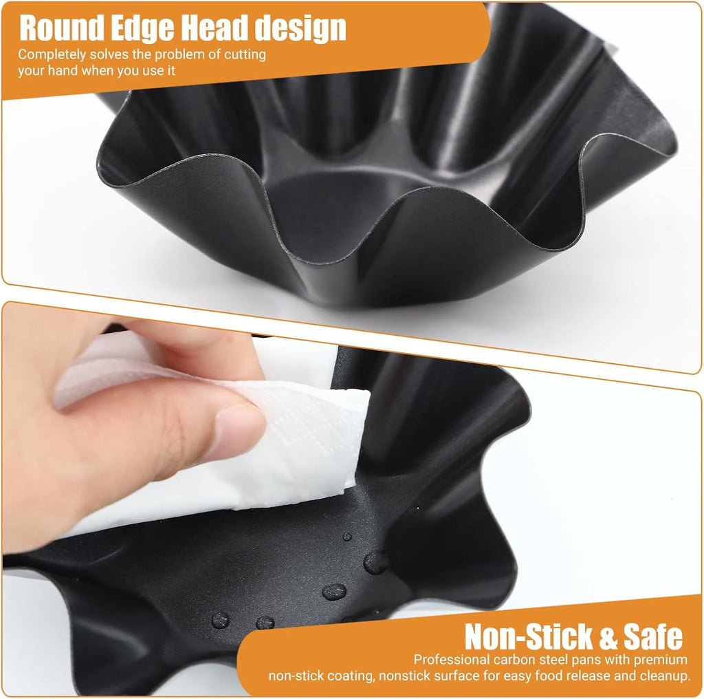 MVVM Taco Salad Bowl Maker - 6 Pcs Carbon Steel Tortilla Shell Pans for Delicious Frying & Baking