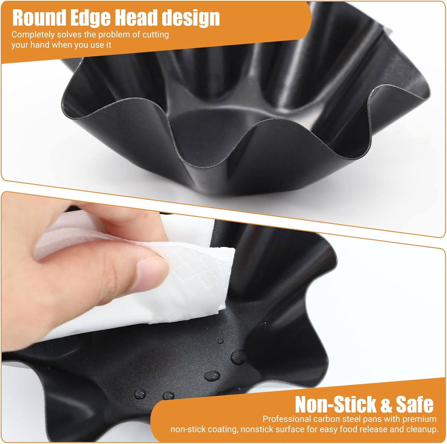 MVVM Taco Salad Bowl Maker - 6 Pcs Carbon Steel Tortilla Shell Pans for Delicious Frying & Baking