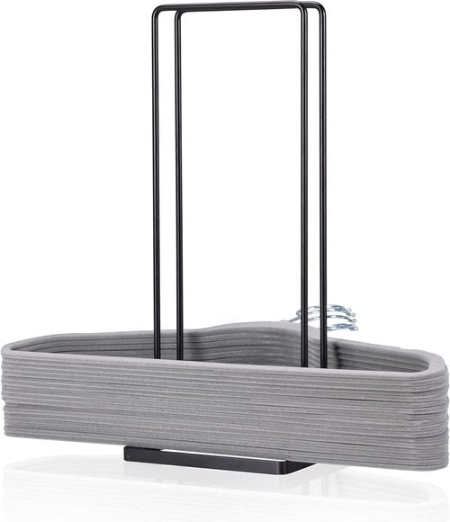 EASTTOWEST Hanger Organizer - Sturdy Black Carbon Steel Rack for 110 Wire Hangers | Closet & Laundry Room Storage