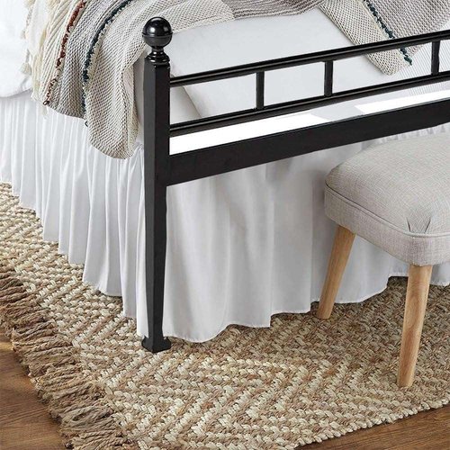 SlumberWell Queen Bed Skirt with Split Corners, Soft Microfiber, 12 Inch Drop, White Solid, Elegant Ruffled Design
