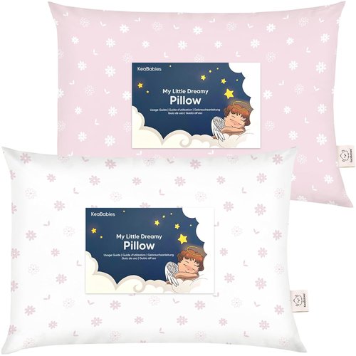 KeaBabies Toddler Pillows - Soft Organic Cotton for Ages 2-5 | 13x18, Machine Washable, Travel & Nap Ready