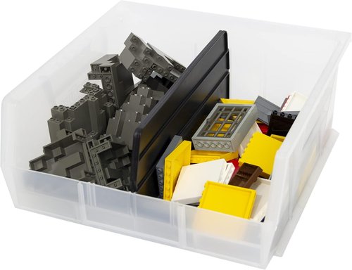 Akro-Mils Plastic Length Dividers - Custom Storage Inserts for Bins | 6-Pack, Black