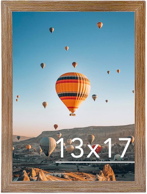 JCJMY 13x17 Rustic Brown Picture Frame - Versatile Wall Mounting for Horizontal or Vertical Display