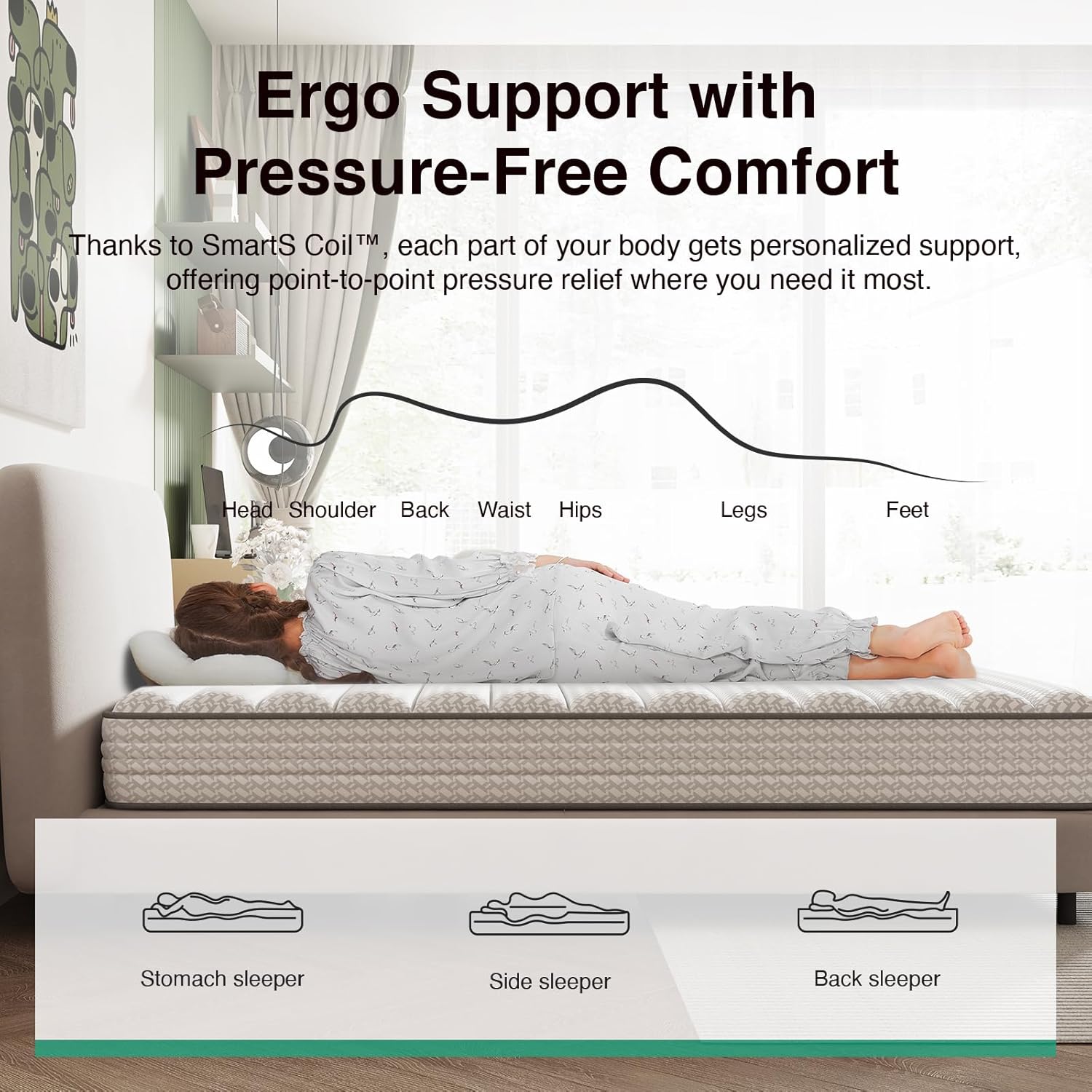 Novilla Twin Mattress - 6 Inch Medium Plush Hybrid Mattress with Smarts™ Coil for Pressure Relief | CertiPUR-US Certified