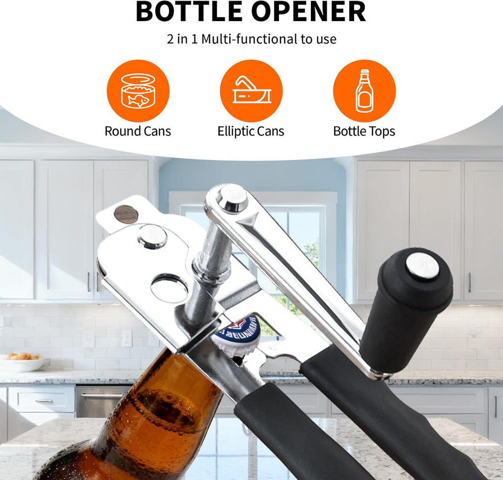 Skiennix Heavy-Duty Wall-Mounted Can Opener - Comfortable Long Handle for Large Cans | Kitchen Essential