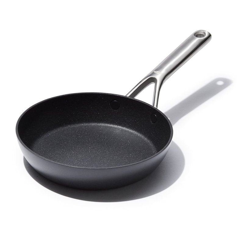OXO Professional 8" Frying Pan Skillet, Hard Anodized Ceramic Nonstick Cookware PFAS-Free, Induction Suitable, Stainless Steel Handle, Diamond Reinforced Coating, Dishwasher Safe, Oven Safe, Black