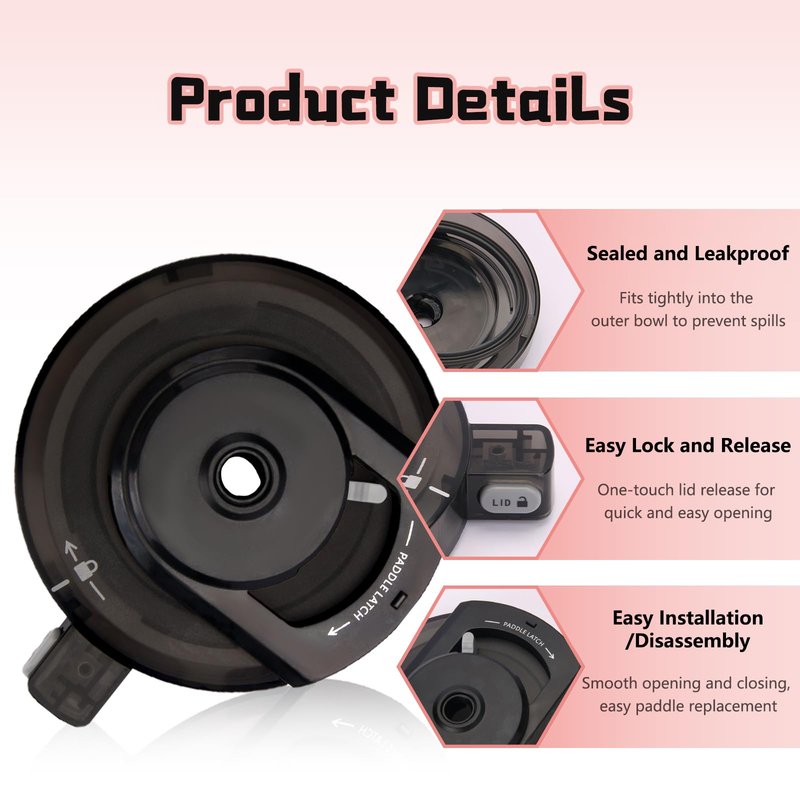 FIIOEOY Outer Bowl Lid Suitable for NC500 Ice Cream Maker, Reusable Creami Deluxe Lid Replacement Compatible with NC500/NC501 Series（NO Paddle), Dishwasher Safe, Leak Proof