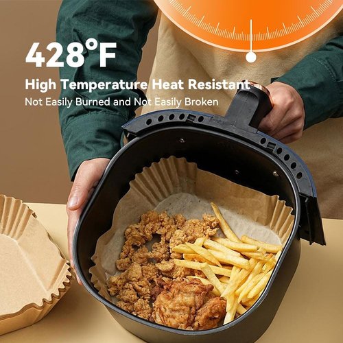 Koja Disposable Parchment Air Fryer Liners - 200 Pcs Non-Stick 8 Inch Baking Paper for Easy Clean & Heat Resistance