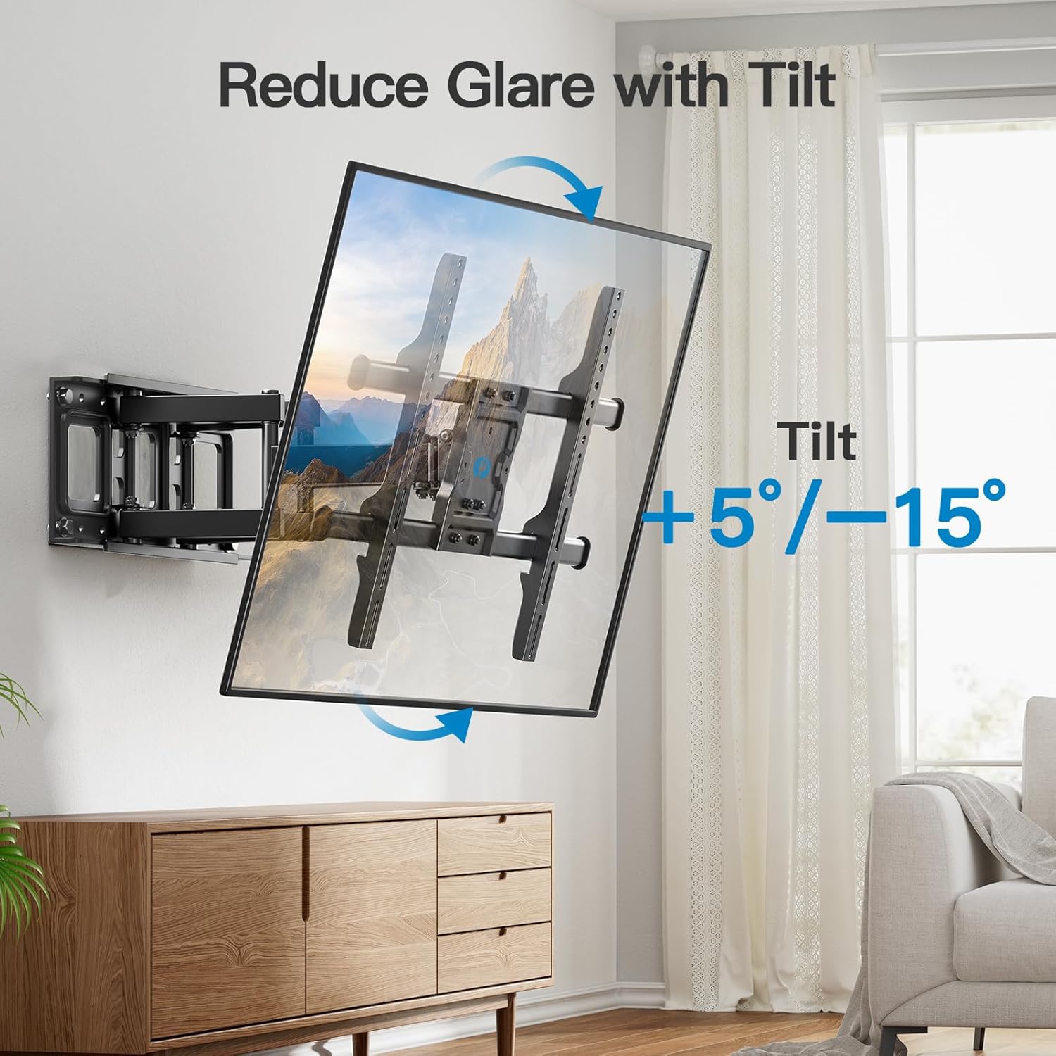 Pipishell Full Motion TV Wall Mount - Fits 37-84 Inch TVs Up to 132lbs | Articulating Swivel & Tilt