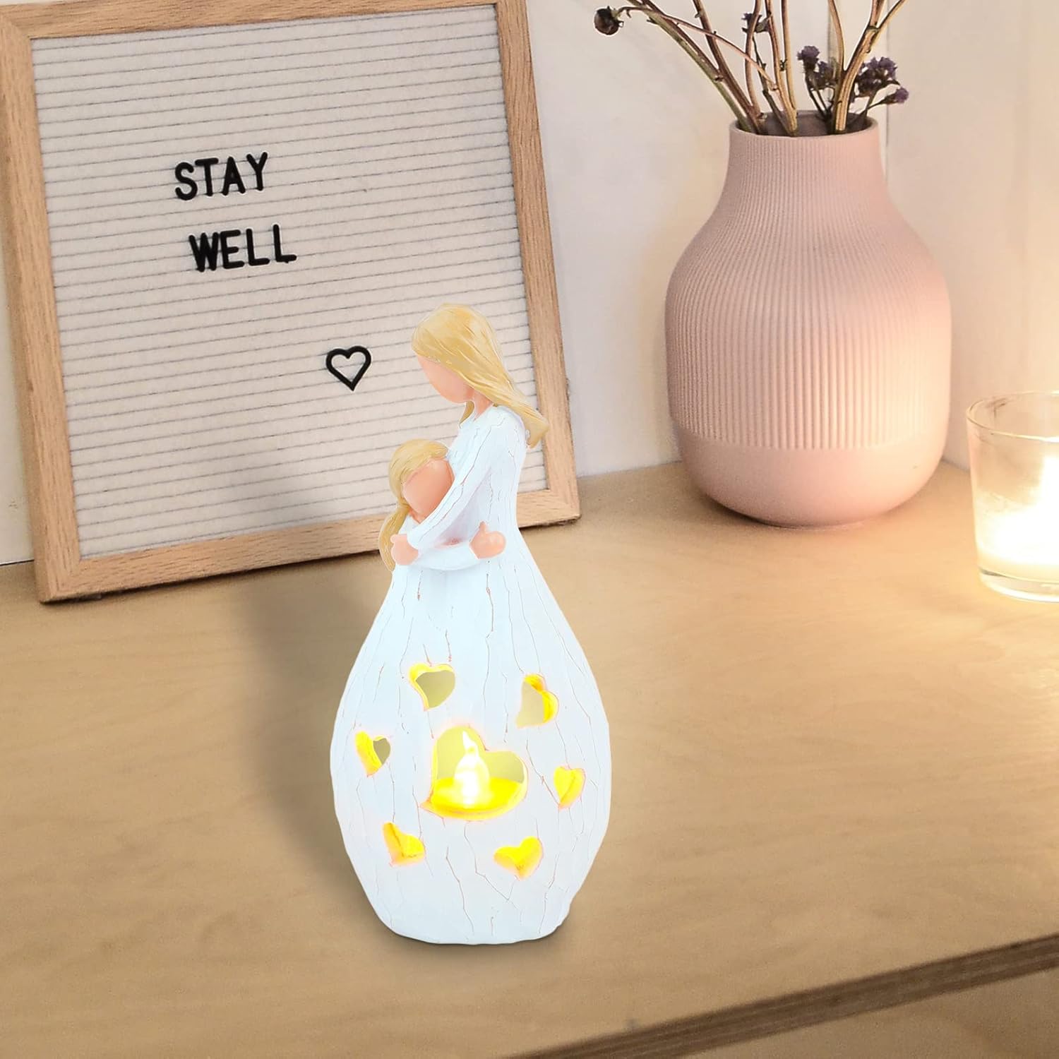 Skiennix Candle Holder Statue - Elegant Flickering LED Candle Gift for Mom | Perfect for Birthdays & Mother's Day