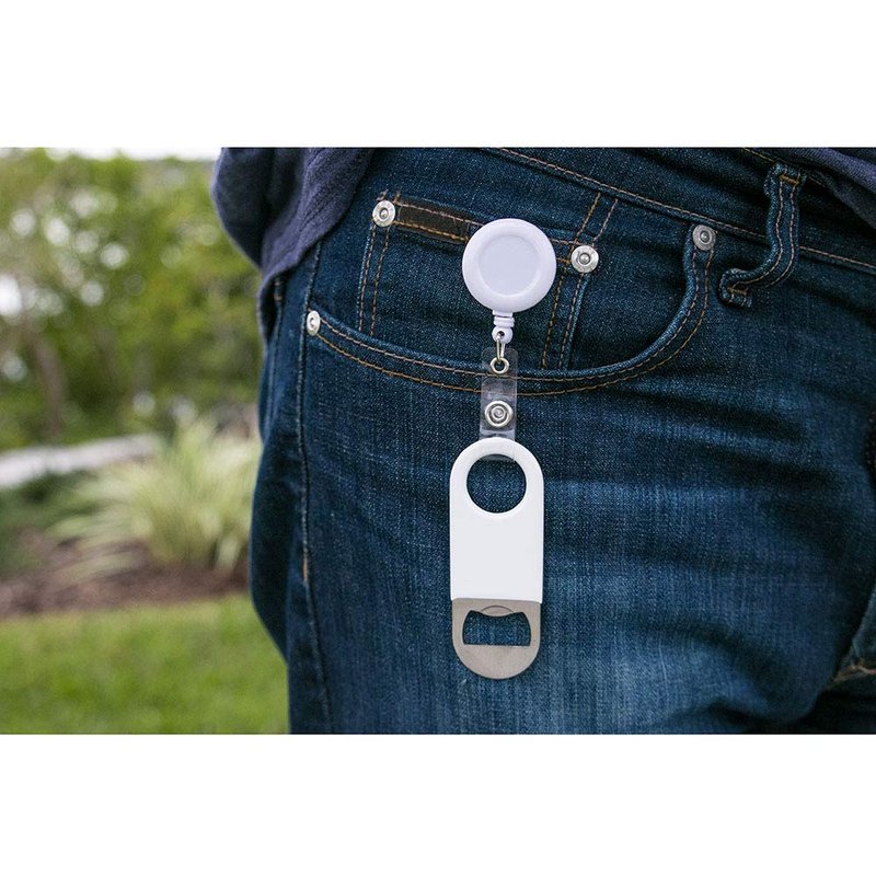 Retractable Flat Beer Bottle Opener with Belt Clip for Bartenders,Waiter (Multi Colors 6-Pack)