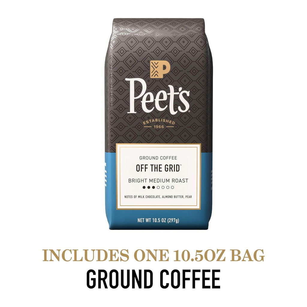 Peet's Coffee - Medium Roast Ground Coffee | 100% Arabica - Off the Grid Blend, 10.5 Ounce Bag