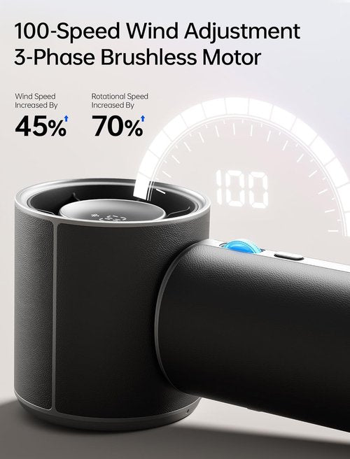 JISULIFE Handheld Fan Pro1 Mini - 30-Hour Cooling Power, Elite PU Leather, Portable Design | Black