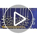 OWENIE Blue Round Hanukkah Placemats Set of 4, 15" Embroidered Menorah Holiday Table Decor