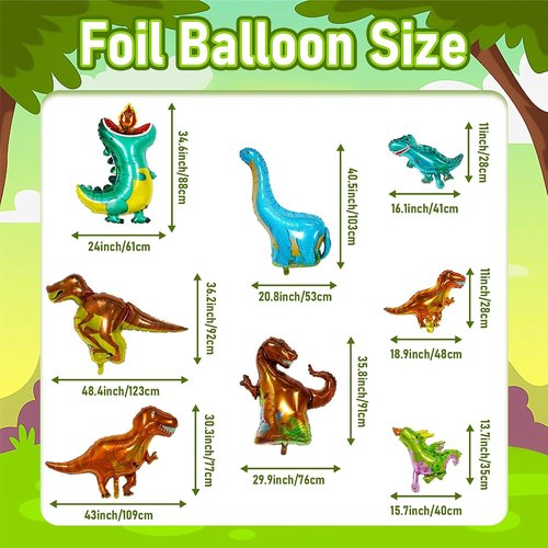 GoGoGoodie Dinosaur Theme Birthday Party Decorations - Fun Green Dino Decor for Kids Ages 3-12