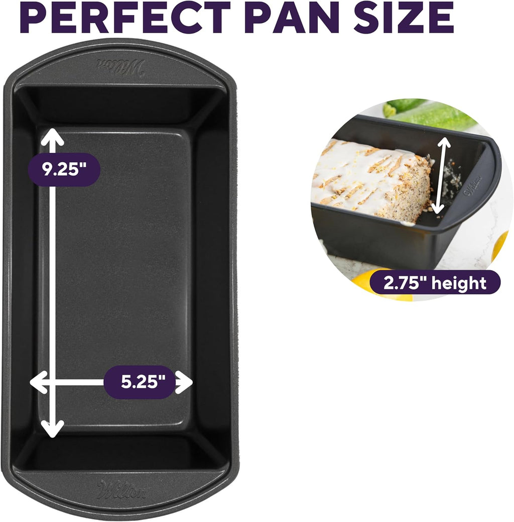 Wilton Gold Non-Stick Bakeware Large Loaf Pan | Perfect for Breads & Pound Cakes - 9.25 x 5.25 x 2.75 Inch