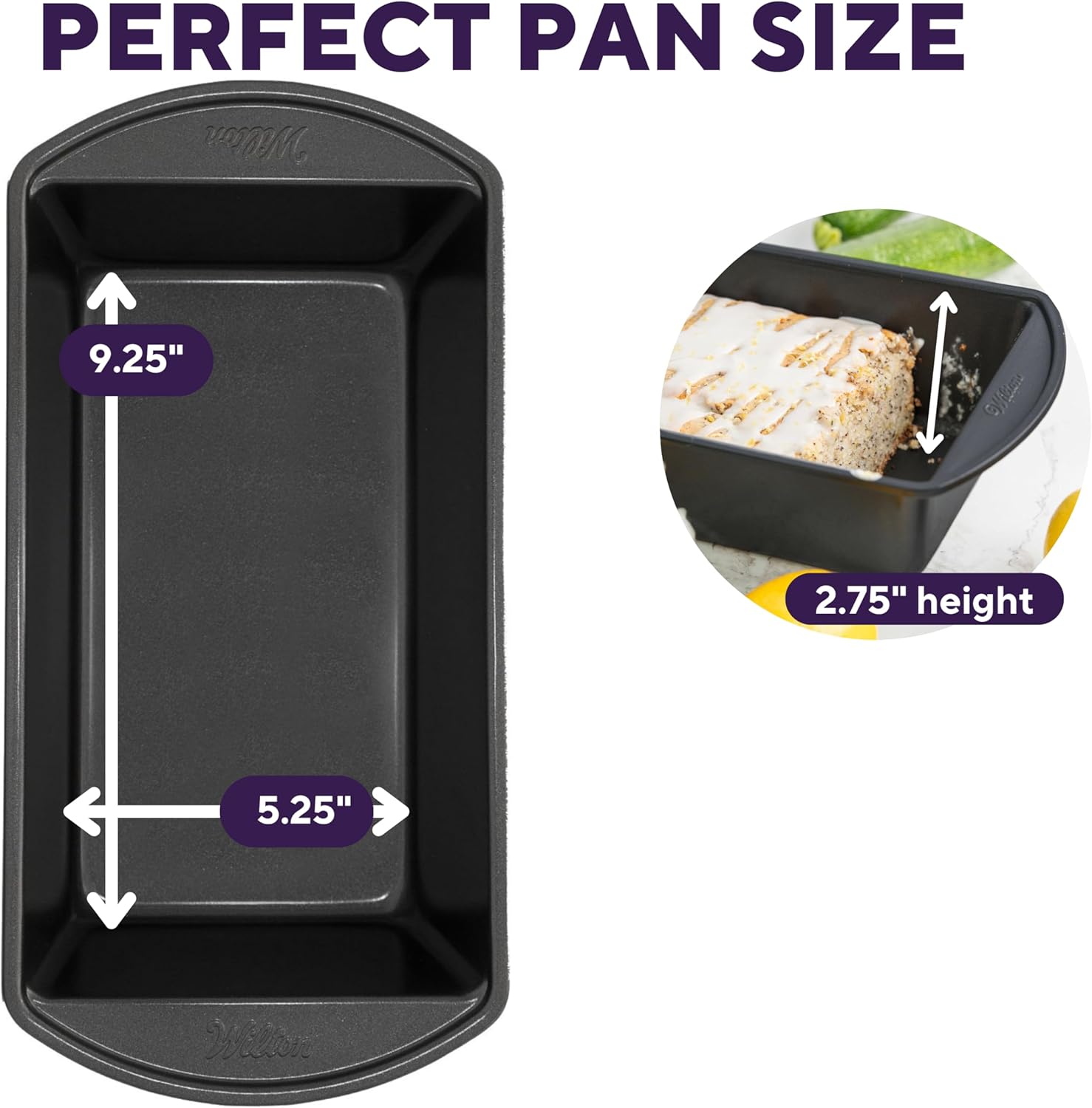 Wilton Gold Non-Stick Bakeware Large Loaf Pan | Perfect for Breads & Pound Cakes - 9.25 x 5.25 x 2.75 Inch