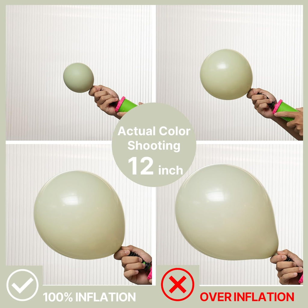 PartyWoo Sage Green Balloon Arch Kit - 152 Pcs in Various Sizes for Wedding & Birthday Decor | Dusty Boho Green