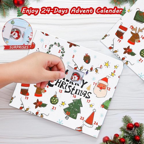 Christmas Vacation Advent Calendar Bracelets - 24-Day Countdown with 2 DIY Charm Kits for Girls & Women