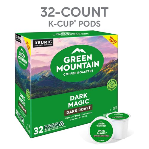 Green Mountain Coffee Roasters Dark Magic K-Cup Pods - Dark Roast Coffee, 32 Count