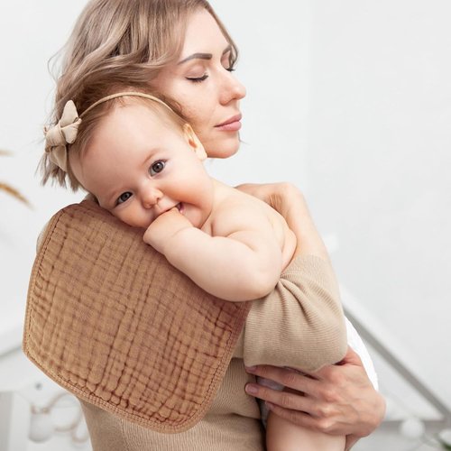 MIGIOL Muslin Burp Cloths - 100% Cotton Soft & Absorbent Baby Burp Cloths | 10x20 Inches, Unisex