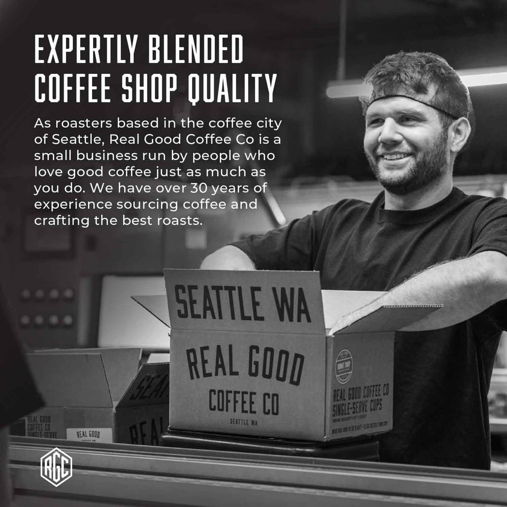 Real Good Coffee Company Whole Bean Light Roast Coffee - Breakfast Blend Light Roast Coffee Beans - Fresh Roasted Brew with Citrus & Chocolate Notes - 32 Oz