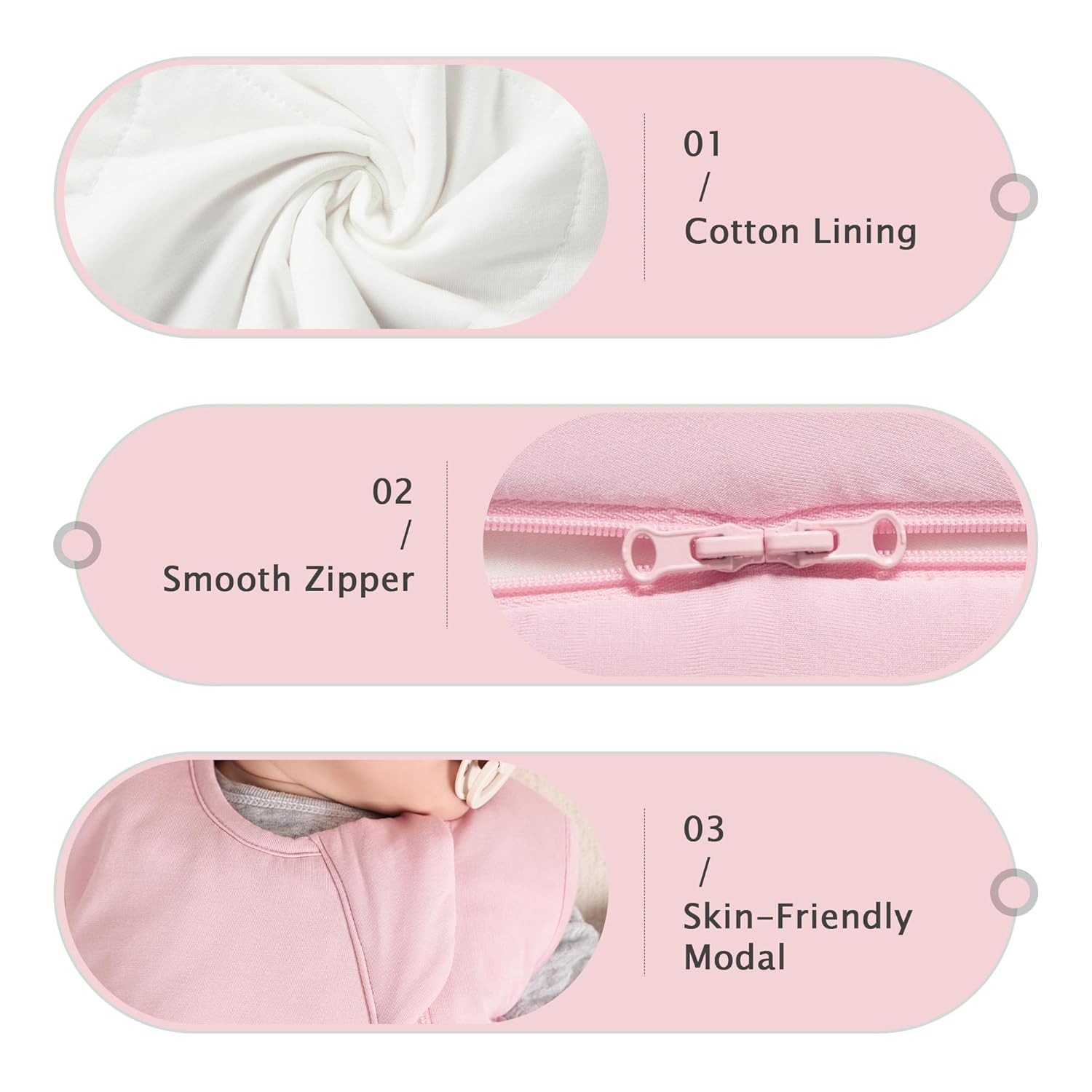 Skiennix Sleep Sack - 1.0 TOG Wearable Blanket for 6-18 Months Babies | Lightweight Bamboo Rayon, Pink, M