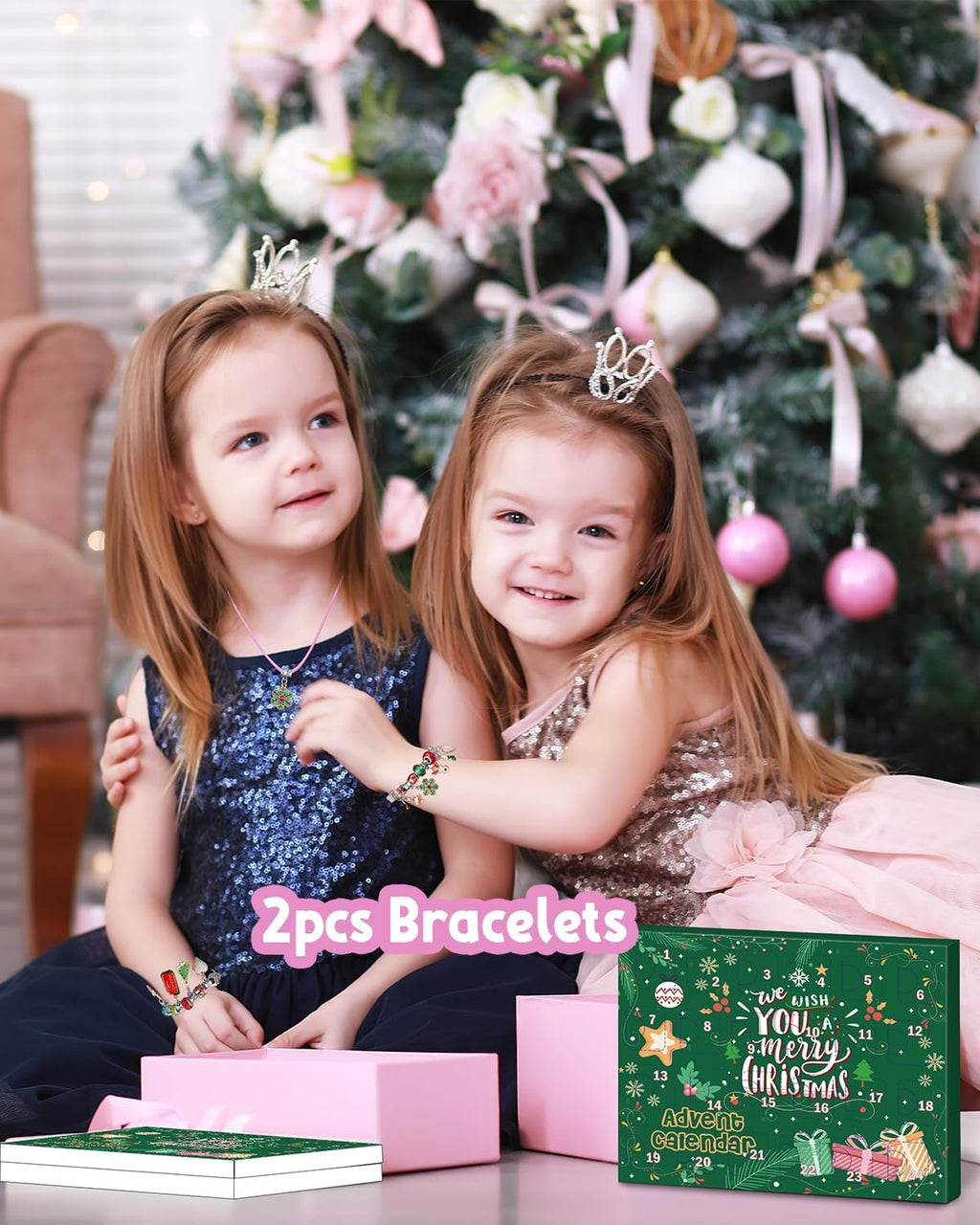 Skiennix Advent Calendar 2025 | Jewelry Making Kit for Girls - DIY Charm Bracelet Crafts for Ages 4-12
