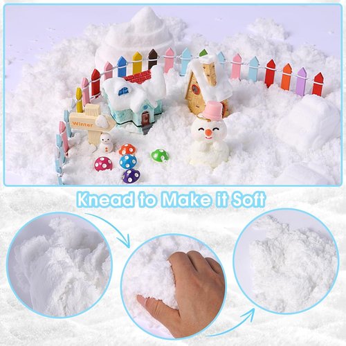 FIIOEOY Snow Sensory Bin - Arctic Animal Figures & Play Sand Art Kit for Kids Ages 3-8