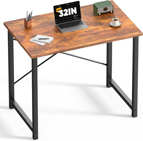 DUMOS Small 32-Inch Computer Desk - Modern Home Office Writing Table with X-Shaped Reinforcement