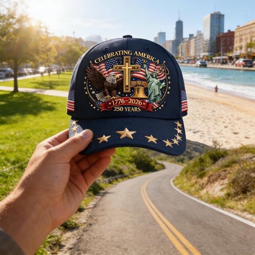 250th Anniversary USA Hat - Eagle Liberty Cross Design | Adjustable Baseball Cap for Men & Women