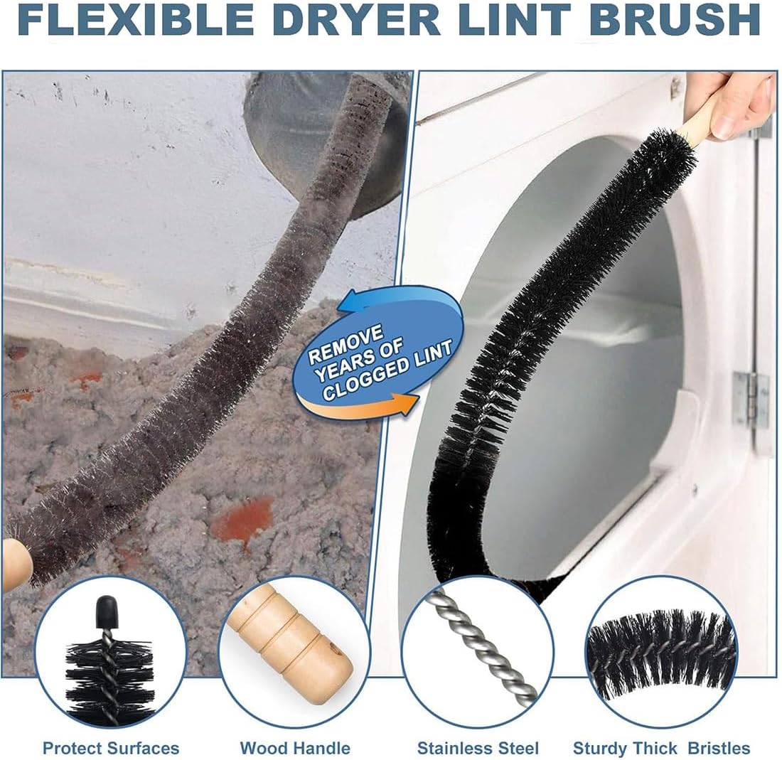 Skiennix Universal Dryer Vacuum Hose Attachment - Deep Cleaning Kit for Clogged Ducts & Lint Removal
