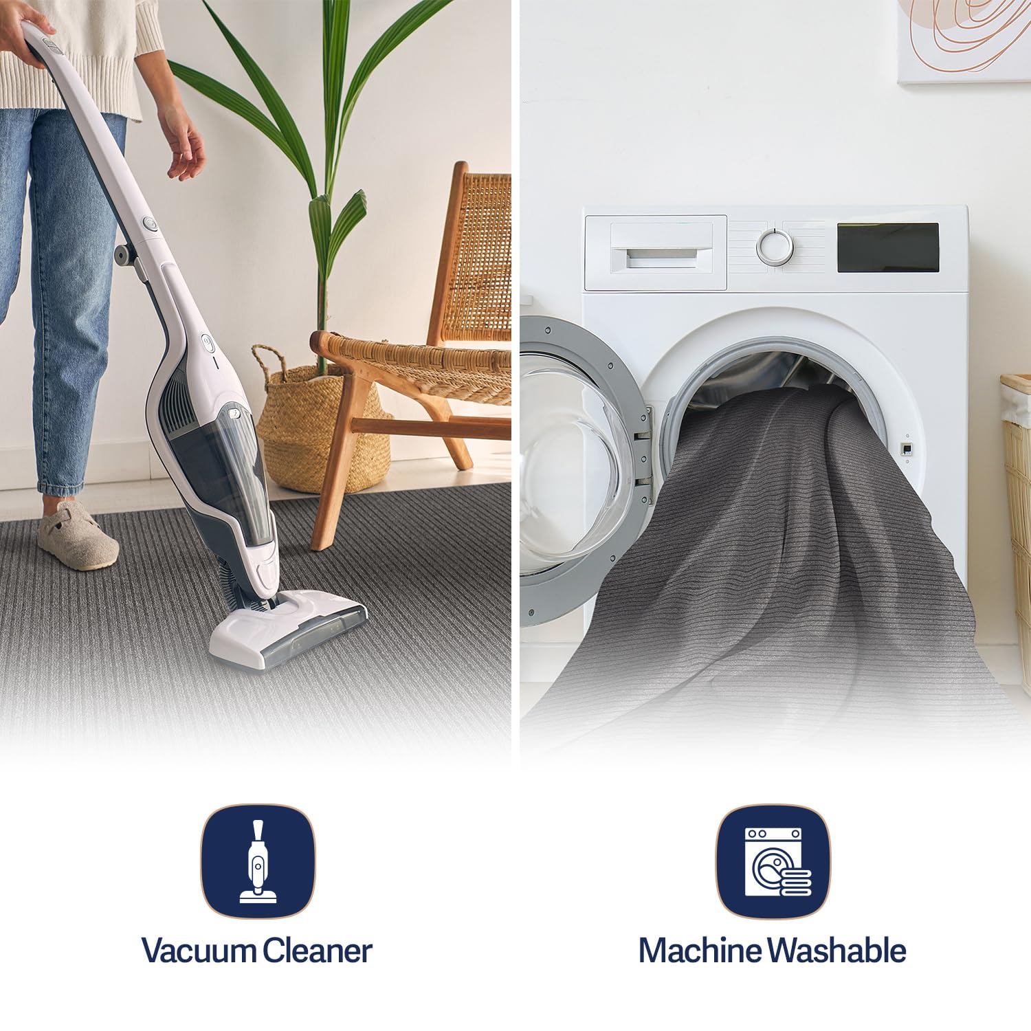 Beverly Rug Non-Slip Modern Rug 4x6 Solid Traditional Rubber Backing Machine Washable Soft Thin Indoor Area Rugs for Living Room Stain Resistant Non Shedding Casual Carpet (4 x 6 Gray)