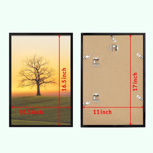 Black 11x17 Picture Frame by [Brand Name] - Shatter Resistant Plexiglass, Sturdy Wall Display | Perfect Gift