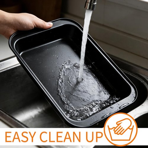 3 Pack Rectangular Cake Pan Set - Non-Stick Carbon Steel Baking Pans | 13 x 9 Inch for Lasagna, Brownies & More