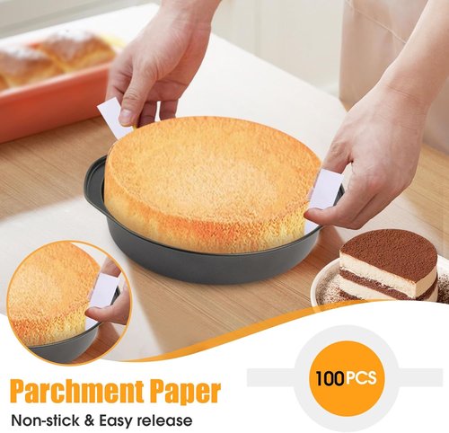 6 Inch Cake Pan Set by [Brand Name] - 3PCS Nonstick Round Baking Pans with 100 Parchment Papers | Dishwasher Safe