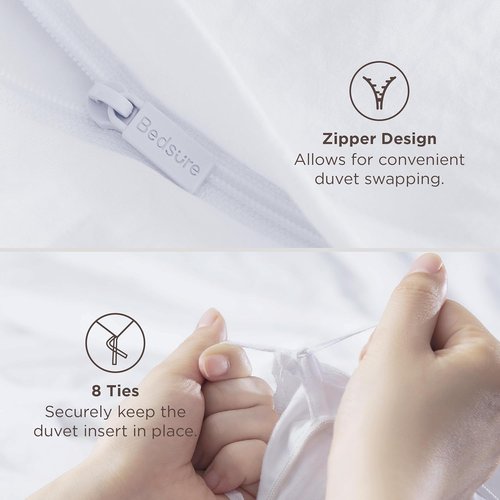 Bedsure Duvet Cover Set - Extra Soft Grayish Purple Queen Size Bedding, 3 Pieces with Zipper Closure