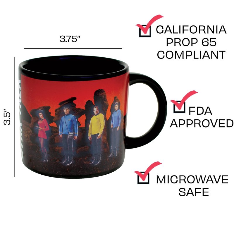 Unemployed Philosophers Guild Star Trek Transporter Heat Transforming Mug - Hot Coffee Beams Down Kirk, Spock, McCoy, and Uhura, Comes in Fun Box,14oz