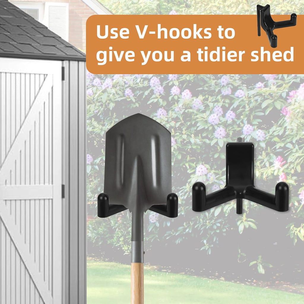 Rubbermaid FastTrack Shed Hooks - 6-Piece Multi-Purpose Organizer for Garage Tools & Sports Equipment