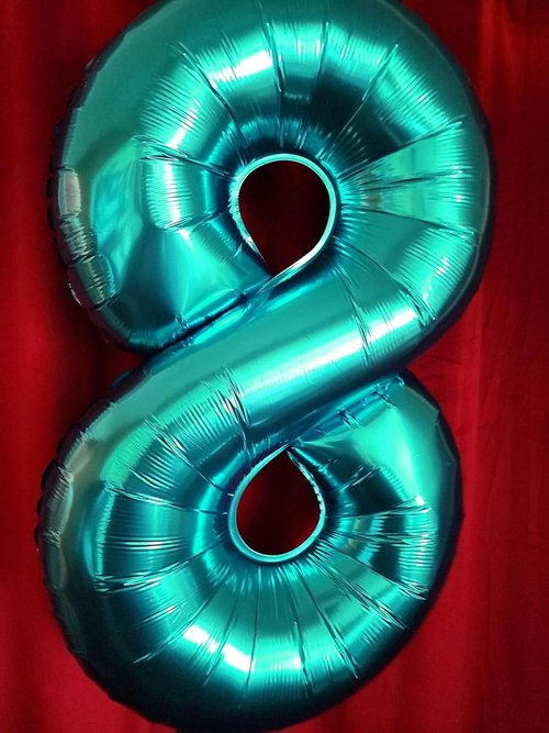 40 Inch Blue-Green Number 8 Balloon - Perfect for 8th Birthday Parties, Weddings & Graduations