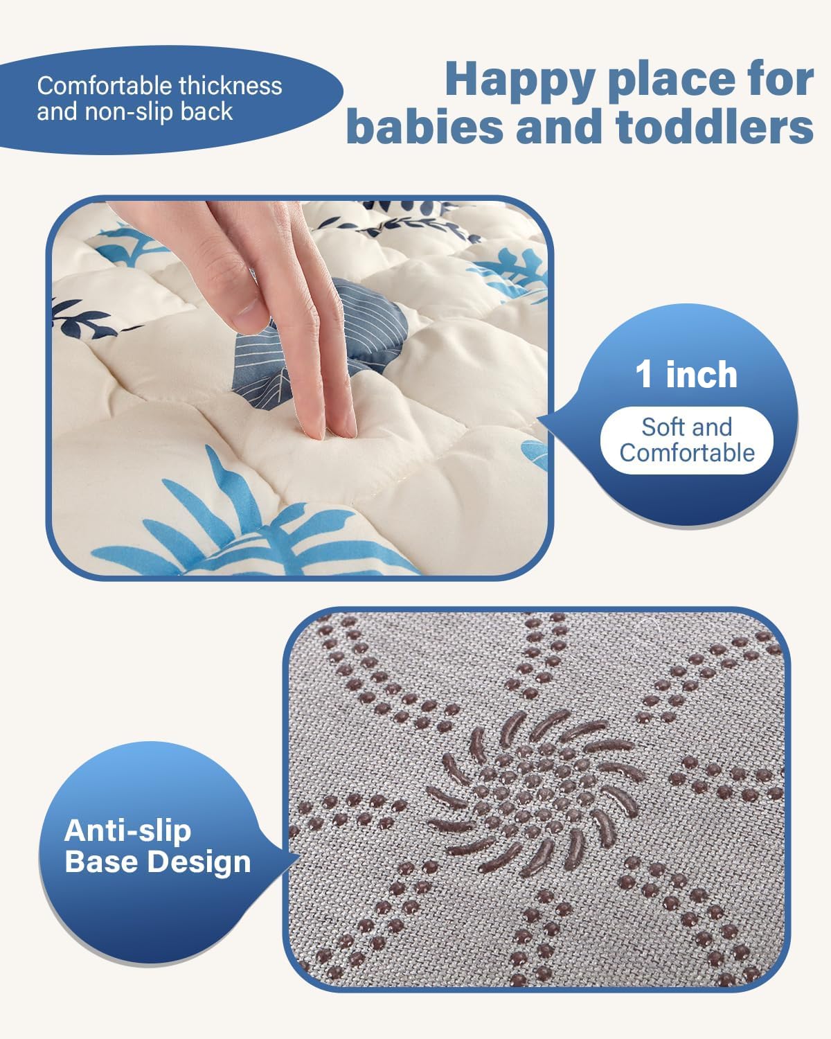 Thickened Baby Play Mat by [Brand Name] - Non-Slip, Foldable 50x50 Playpen Mat for Crawling & Travel