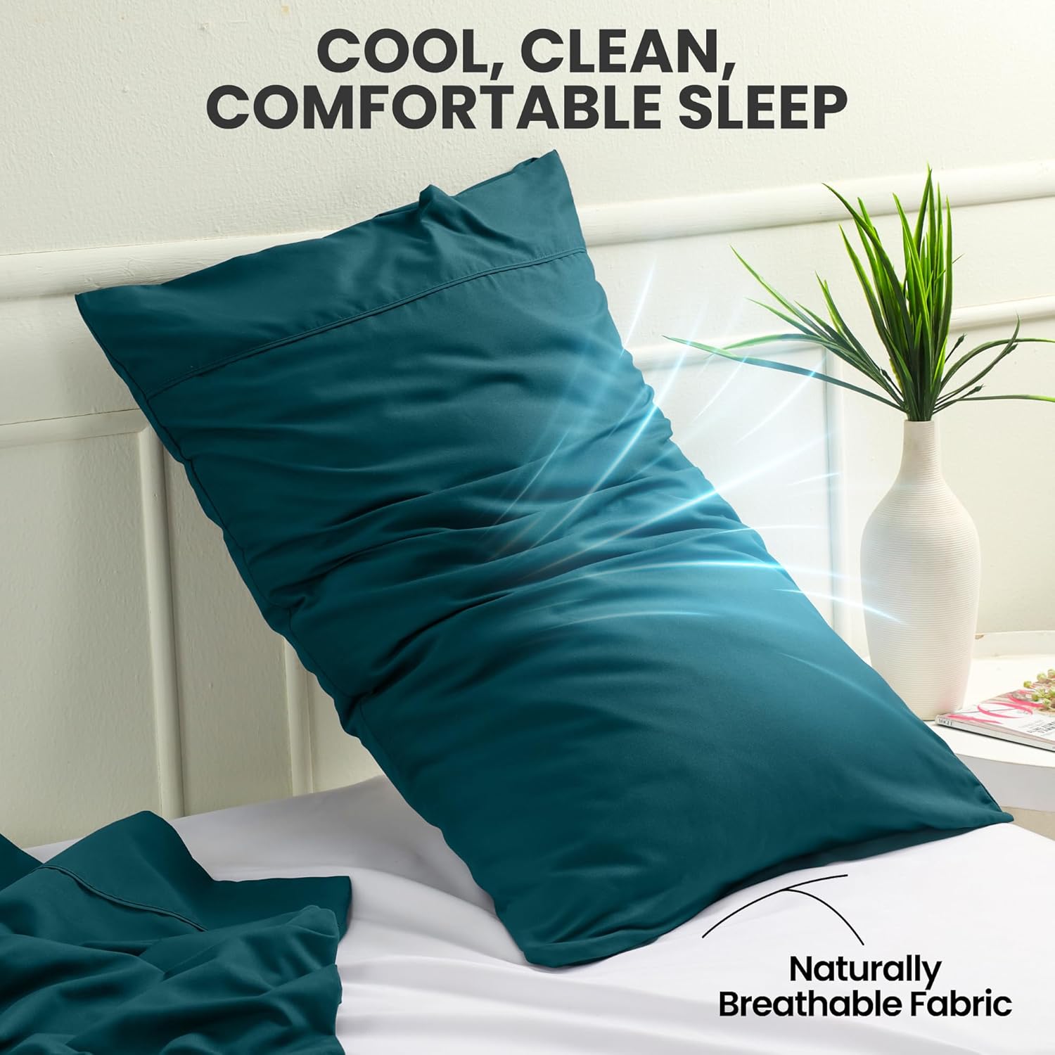 Utopia Bedding Queen Pillow Cases - Soft Brushed Microfiber - 2 Pack | Fade Resistant 20 x 30 Inches (Teal)