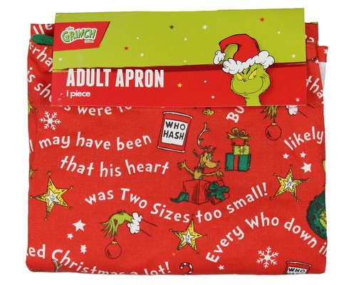 MJC Grinch Apron Dr Seuss How The GRINCH Stole Christmas Storybook Icons Adult Kitchen Apron Adjustable Neck Baking Cooking
