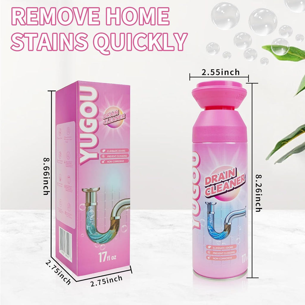 Yugou Foaming Drain Cleaner - Powerful Sink Deodorizer & Clog Remover | 2-Pack for Kitchen & Shower