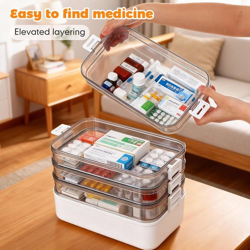5-Tier Medicine Organizer by [Brand Name] - Portable All-Purpose Medical Cabinet with Handle | 12 x 7 x 12.2 Inch
