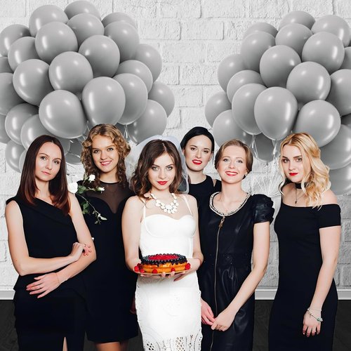 Gray Balloons - 12 Inch Grey Latex Balloons | 50 Pack for Birthday, Baby Shower & Wedding Decorations