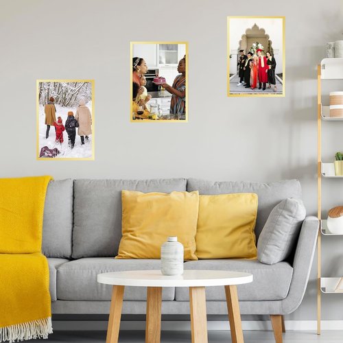 JCJMY 16x24 Picture Frame - Elegant Gold Design for Horizontal & Vertical Wall Display | Fits 40x60 cm Canvas