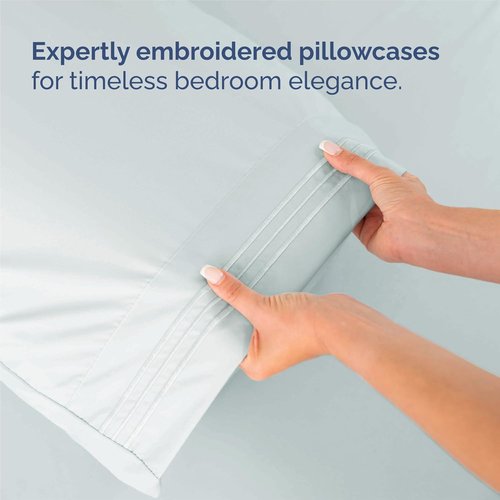 King Size 4-Piece Sheet Set - Ultra-Soft Cooling Bed Sheets | Hotel Luxury Bedding - Ice Blue