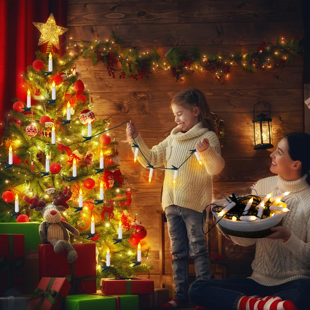 Skiennix Flameless LED Candle Lights - 20PCS Battery Operated with Remote & 8 Modes | Waterproof for Christmas Trees