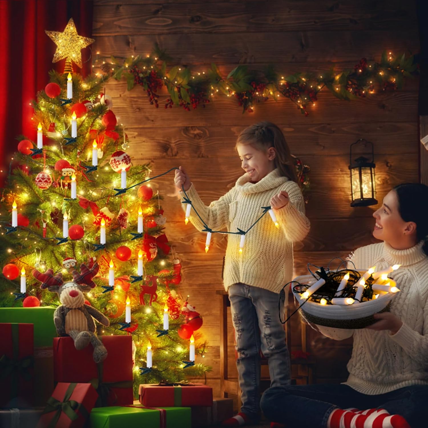 Skiennix Flameless LED Candle Lights - 20PCS Battery Operated with Remote & 8 Modes | Waterproof for Christmas Trees